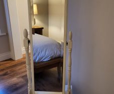 free standing mirror with drawer