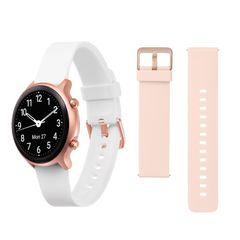 Doro Watch - Smart Watch for Seniors - Fitness Watch - Digital Watch - Activity Tracker - Water Resistant - Step Counter - Health Tracker - Touch Screen - (Pink/ White)