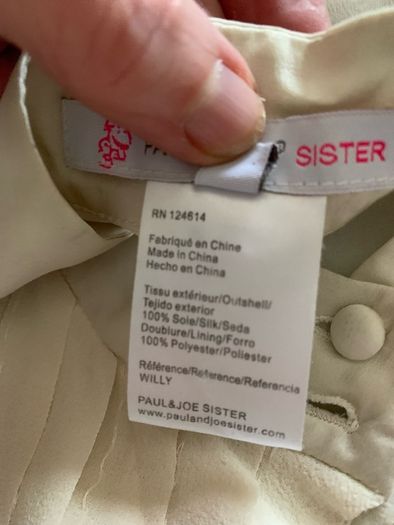 Paul & Joe sister silk oyster coloured blouse size 1 - UK 10