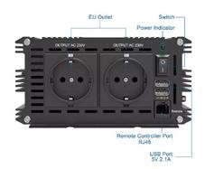 12V 220V pure sine wave power inverter 1500w 3000w peak converter with Remote control and 5V 2.1A USB port