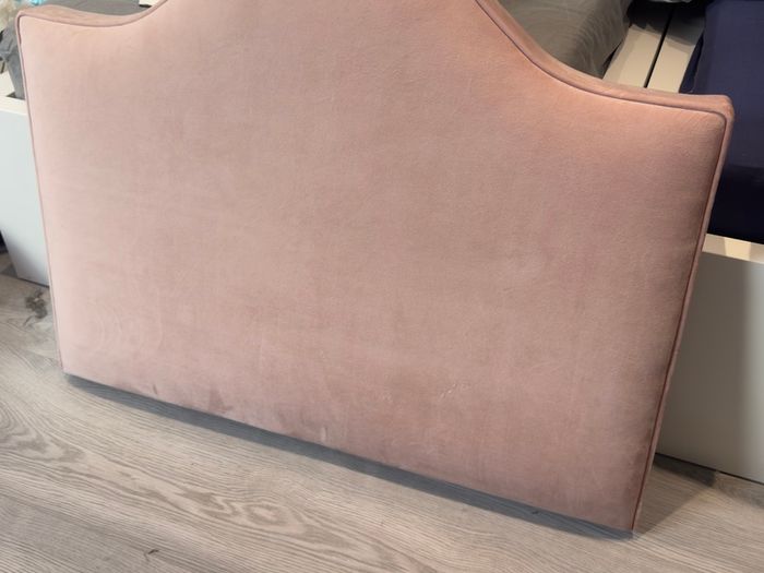 Des Kelly Blush Pink Velvet Single Bed Headboard, Unused
