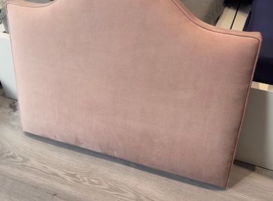 Des Kelly Blush Pink Velvet Single Bed Headboard, Unused