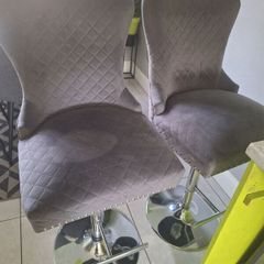 Set of 3 grey bar stools