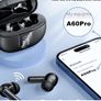 Wireless Earbuds,Wireless Earphones Bluetooth 5.3 in Ear with 4 Mic ENC Calls Noise Cancelling Wireless Headphones Mini LED Display HiFi Stereo 42H Playtime Bluetooth Earbuds Touch Control/IP6/Black-A60PRO Image 3
