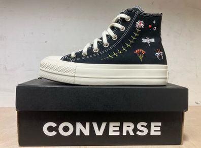 Women's converse all star lift hi black black egret