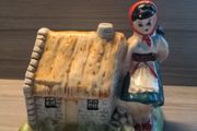Vintage Money Box Of A Lady And A Thatched Cottage - An Tseapain Tir Dheanta
