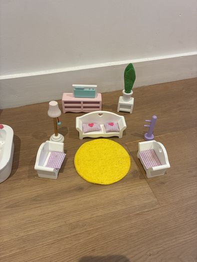 Early learning-dolls & 3 furniture sets