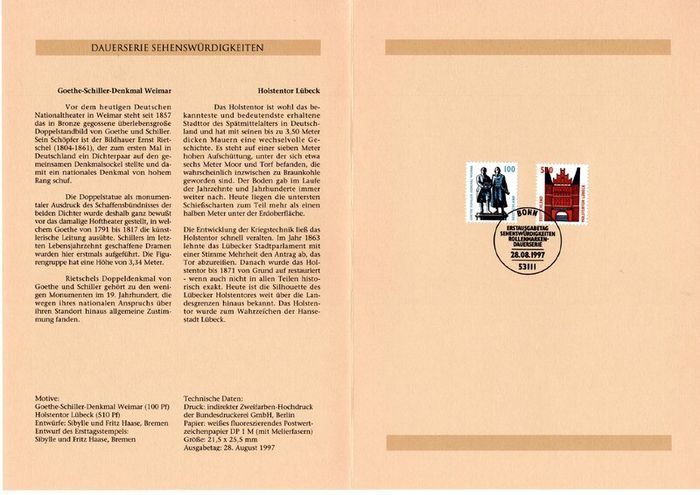 1997 Bundes Republic Deutschland (Germany) Federal Annual Stamp EFT Collection incl 45 images of contents