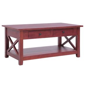 Coffee Table Brown 100x55x46 cm Solid Mahogany Wood