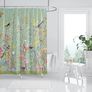 Shower Curtain Green Mould Proof Resistant Waterproof Bird Floral Bathroom Curtains with 12 hooks Quick-Drying Weighted 180x180cm (71x71Inch) Polyester Shower Curtains for Bathroom Wet Room Tub Image 8
