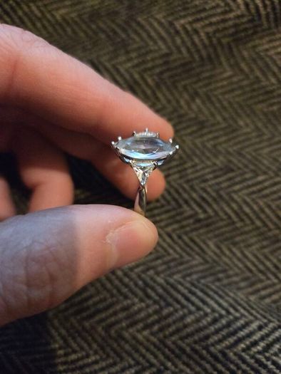 925 Sterling Silver three stone CZ ring
