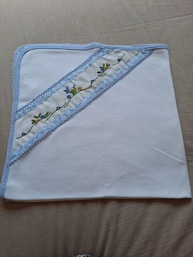 Hand-Embroidered Baby Comforter  Traditional Madeira Embroidery