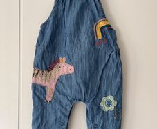 Brand new - 6-9 months Next baby girl light denim dungarees