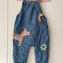 Brand new - 6-9 months Next baby girl light denim dungarees
