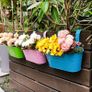 Flower Pots Metal Iron Hanging Flower Pots Garden Pots Balcony Planters Metal Bucket Flower Holders Wall Hanging Decor Pot- Detachable Hook (4 PCS) (Large) Image 6