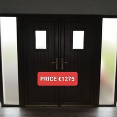 Double French patio doors with side glass panels