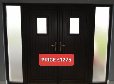 Double French patio doors with side glass panels