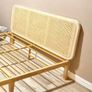 Bamboo king size bed base with woven wood headboard Image 2