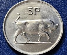 Ireland Unc 1980 Decimal 5 pence Large type