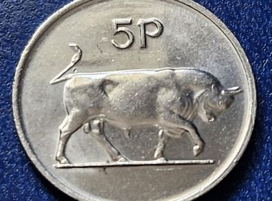 Ireland Unc 1980 Decimal 5 pence Large type