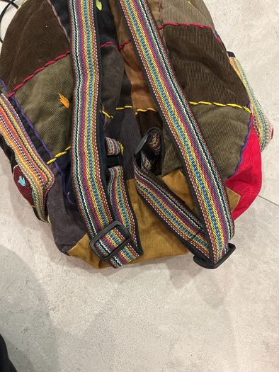 Handmade Patchwork Cotton Backpack Boho Peru Craft Vintage Ethnic Hippie Bag Unisex