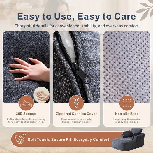 Softy Compressed Indoor Lounge Sofa Chair - Grey