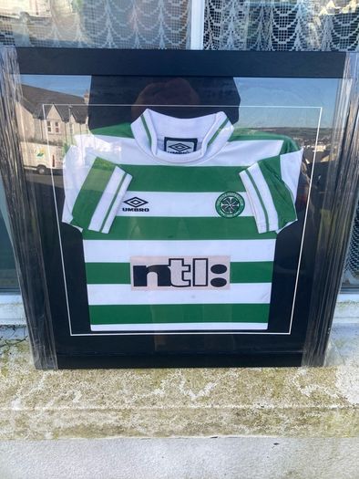 celtic jersey framed free postage