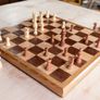 Handmade Chessboard - Walnut, Maple and Oak with Pieces Image 4
