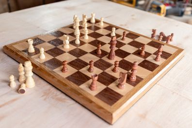 Brand New Handcrafted Chessboard - Walnut, Maple, Oak