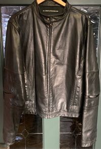 DKNY Genuine Mens Biker Leather Jacket Size L
