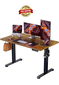 Electric Standing Desk Height Adjustable 120 x 60cm, Sit Stand Desk with 4 Memory Smart Pannel for Home Office with Splice Board