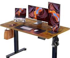 Electric Standing Desk Height Adjustable 120 x 60cm, Sit Stand Desk with 4 Memory Smart Pannel for Home Office with Splice Board