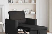 Single Sofa Bed Reclining Black 90 x 165 x 87 cm Fabric