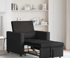 Single Sofa Bed Reclining Black 90 x 165 x 87 cm Fabric