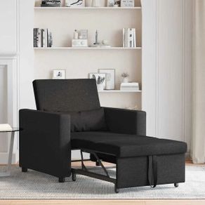 Single Sofa Bed Reclining Black 90 x 165 x 87 cm Fabric