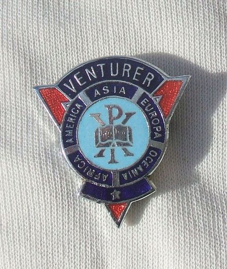 WORLD ALLIANCE of YMCAs (Young Men's Christian Association) - Venturer One-Star award badge (c.1960s). Scarce badge.