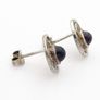 Vintage 925 Syerling Silver Purple Chalcedony Stud Earrings Image 6