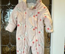 Baby Girl M&S Velour Pramsuit NEW 3-6mnth