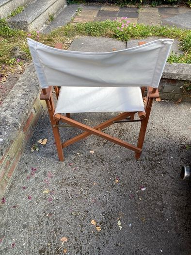 chair folding Folding Wooden Director's Chair featuring a stained hardwood