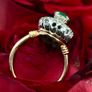 Vintage 1940s Emerald & Diamond Ring - Rose Gold Image 7