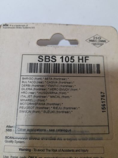 SBS 105HF Brake Pads