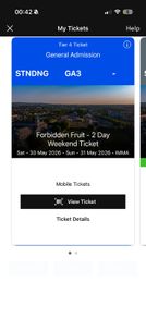 forbidden fruit 2 day ticket