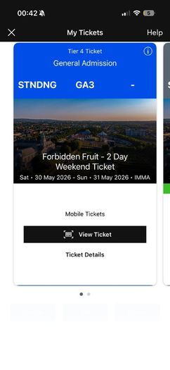 forbidden fruit 2 day ticket