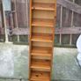 Slim Solid Pine CD/DVD Storage Tower Narrow Bookcase Image 2