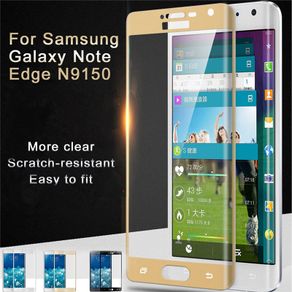 Full Curved 3D Tempered Glass Protector For Samsung Note Edge N9150 - Gold