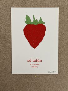 Strawberry print as gaeilge