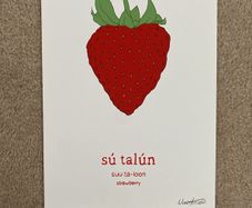 Strawberry print as gaeilge