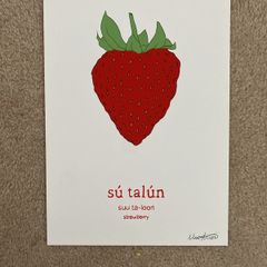 Strawberry print as gaeilge