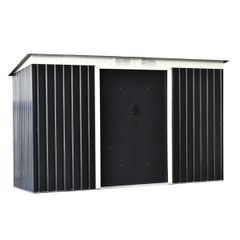 9ft x 4ft Garden Shed with Foundation Ventilation & Doors Dark Grey