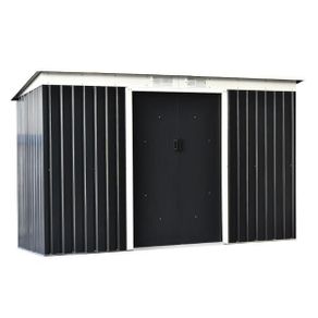 9ft x 4ft Garden Shed with Foundation Ventilation & Doors Dark Grey